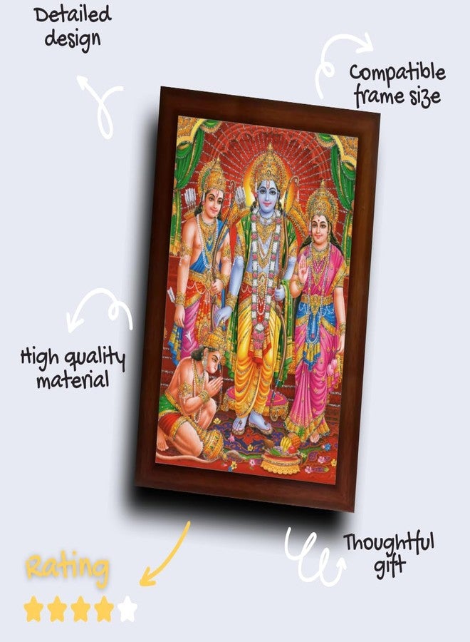 CRAFT QUEST Shree Ram Darbar Sparkle Coated with Frame Home Decorative Gift Item Painting (14 X 10 Inches, Multicolour, Religious) - Image 4